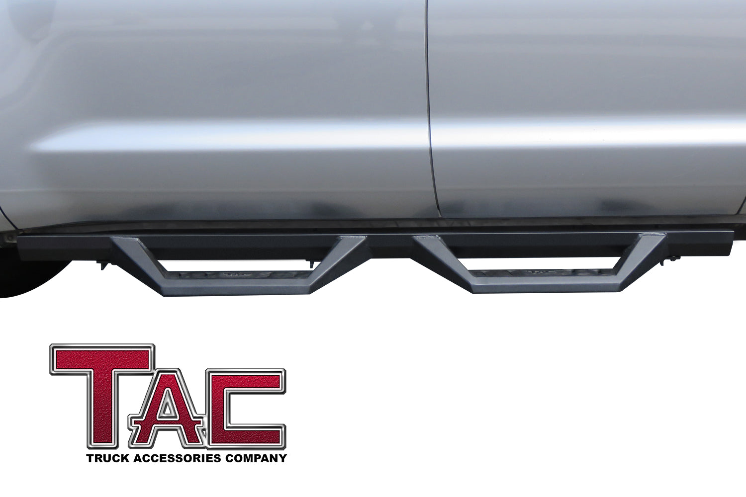 TAC Sidewinder Running Boards Fit 2007-2021 Toyota Tundra Double Cab 4” Drop Fine Texture Black Side Steps Nerf Bars Rock Slider Armor Off-Road Accessories (2pcs)