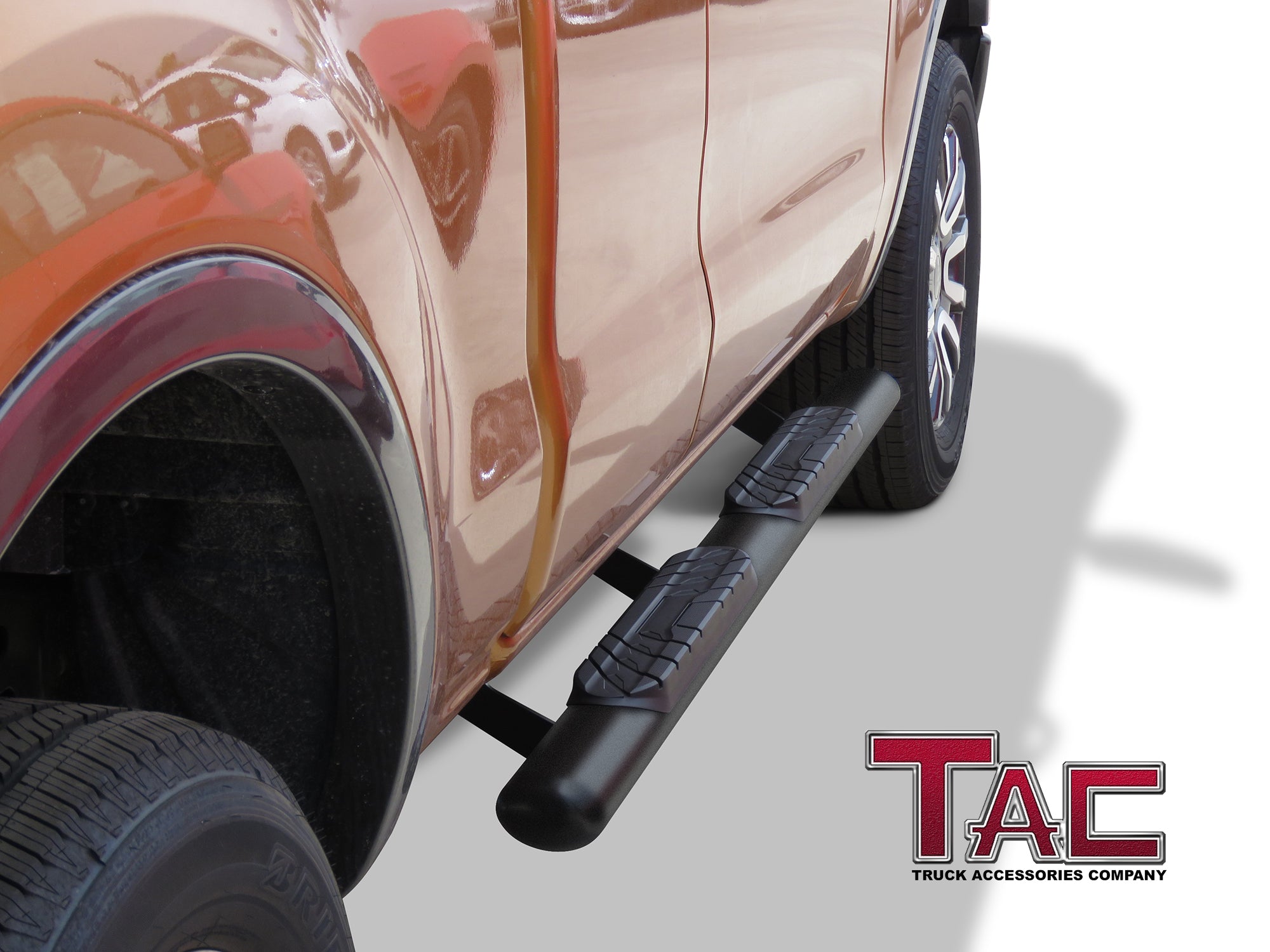 TAC Fine Texture 4" Side Steps for 2019-2023 Ford Ranger Super Cab Truck| Running Boards | Nerf Bar | Side Bar