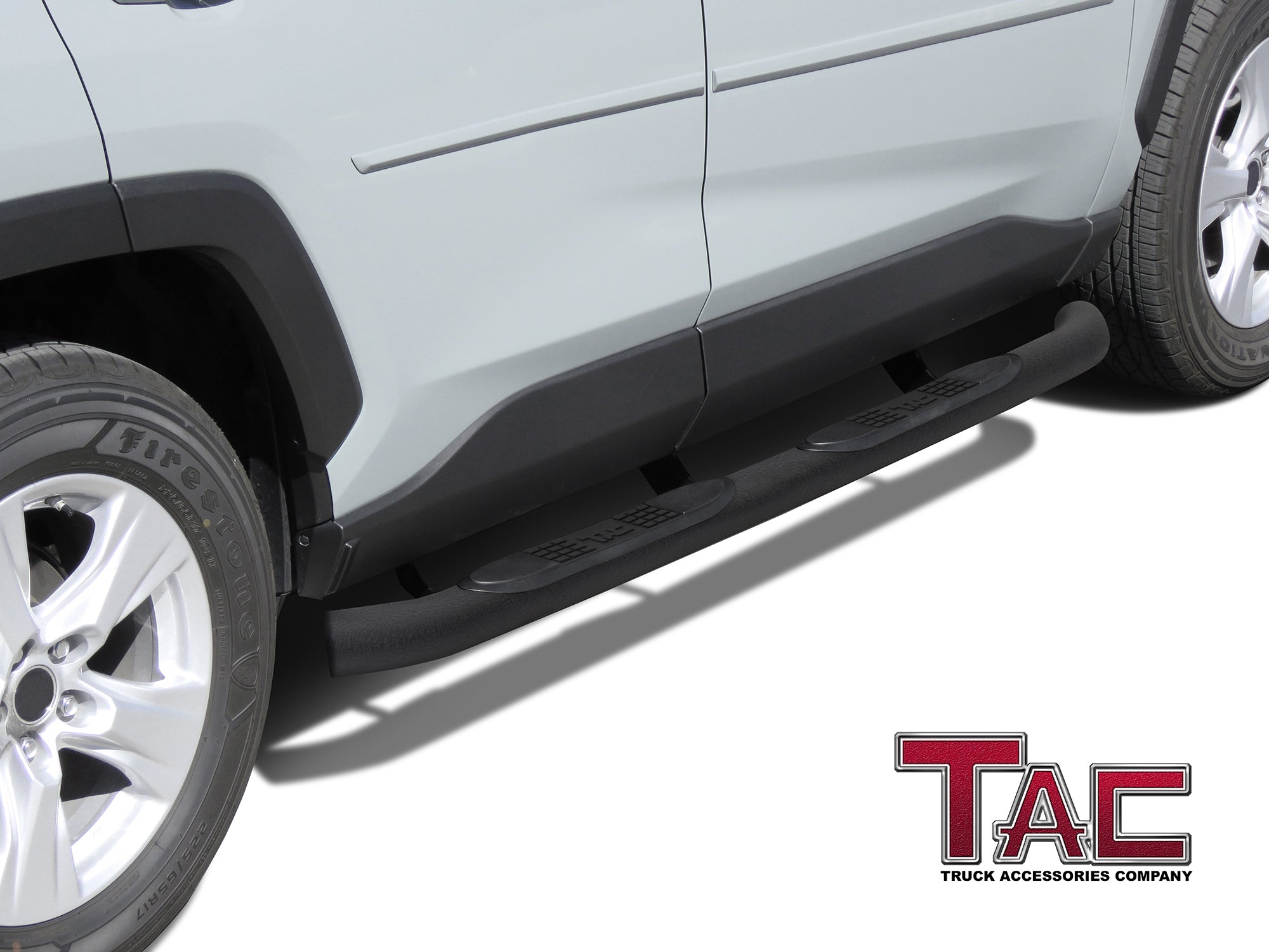 TAC Heavy Texture Black 3" Side Steps For 2019-2024 Toyota RAV4 SUV | Running Boards | Nerf Bars | Side Bars