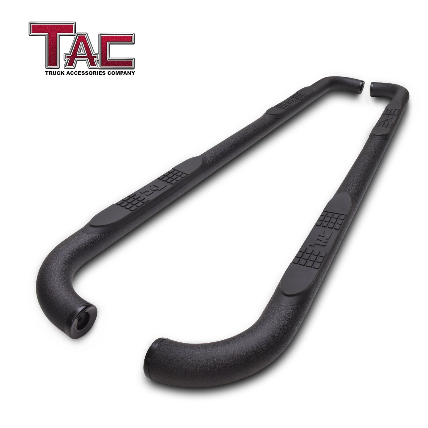 TAC Replacement Step Pad with TAC Logo for 3 Inch Round Tube Heavy Texture Black Side Steps Running Board Side Bar Nerf Bar 1 Step Pad with 5 Clips (Only Fit TAC Brand 3" Side Steps)