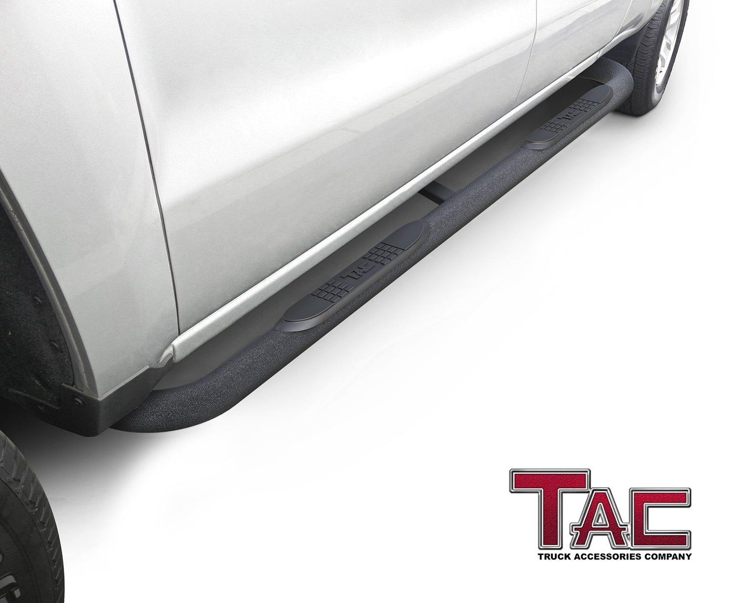 TAC Replacement Step Pad with TAC Logo for 3 Inch Round Tube Heavy Texture Black Side Steps Running Board Side Bar Nerf Bar 1 Step Pad with 5 Clips (Only Fit TAC Brand 3" Side Steps)