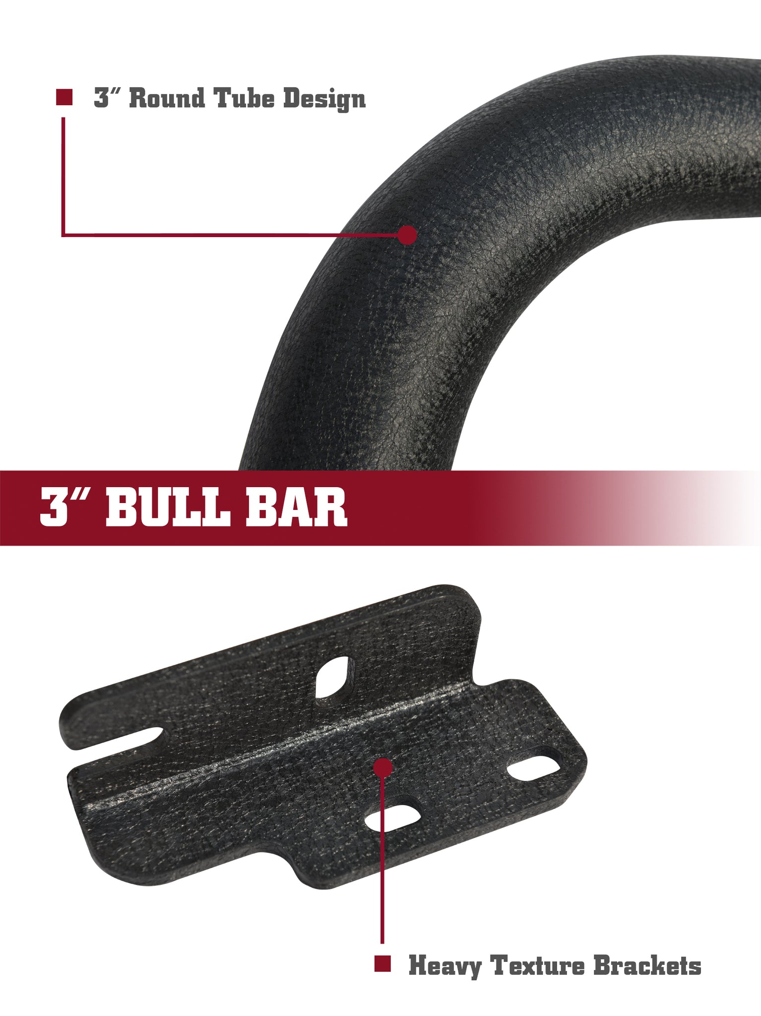 TAC Heavy Texture Black 3” Bull Bar for 2007-2021 Toyota Tundra