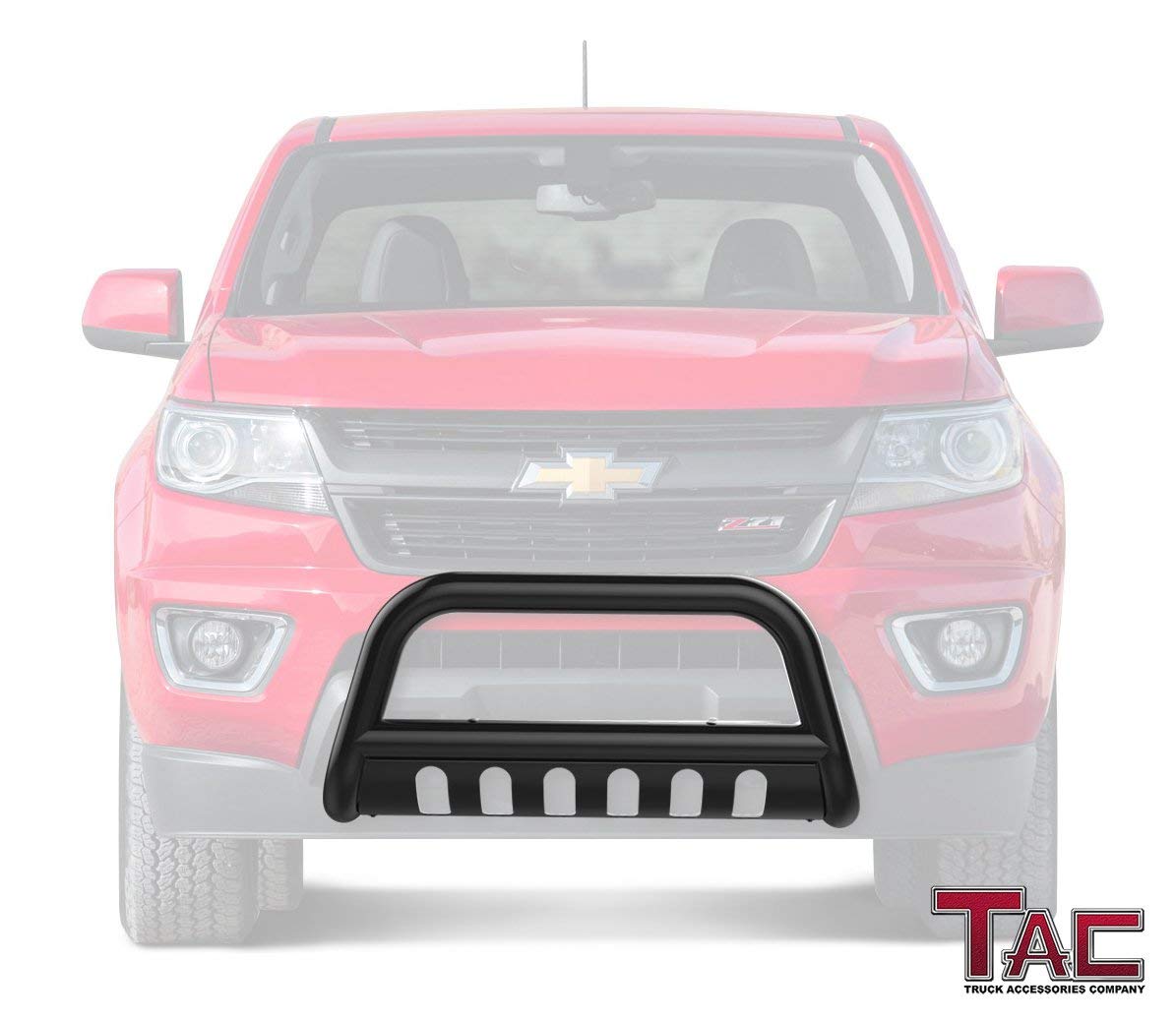 TAC Gloss Black 3" Bull Bar For 2015-2022 Chevy Colorado (Excl. ZR2) / GMC Canyon Truck Front Bumper Brush Grille Guard Nudge Bar - 0