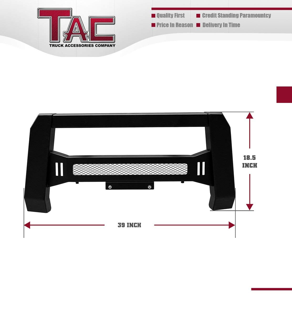 TAC Predator Modular Bull Bar Mesh Version For 2010-2018 Jeep Wrangler JK (Exclude 2018 Wrangler JL Models) SUV Front Bumper Brush Grille Guard Nudge Bar