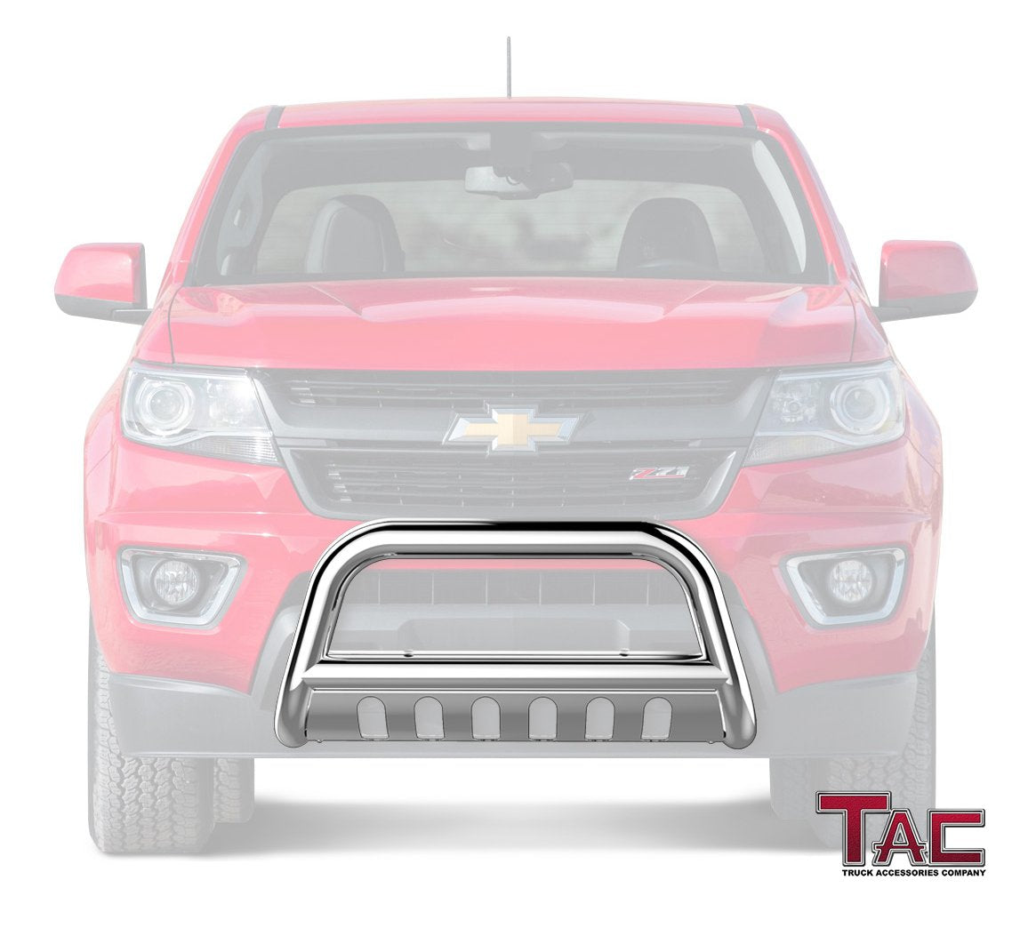 TAC Stainless Steel 3" Bull Bar For 2015-2022 Chevy Colorado (Excluded ZR2 Model) / GMC Canyon Truck Front Bumper Brush Grille Guard Nudge Bar - 0
