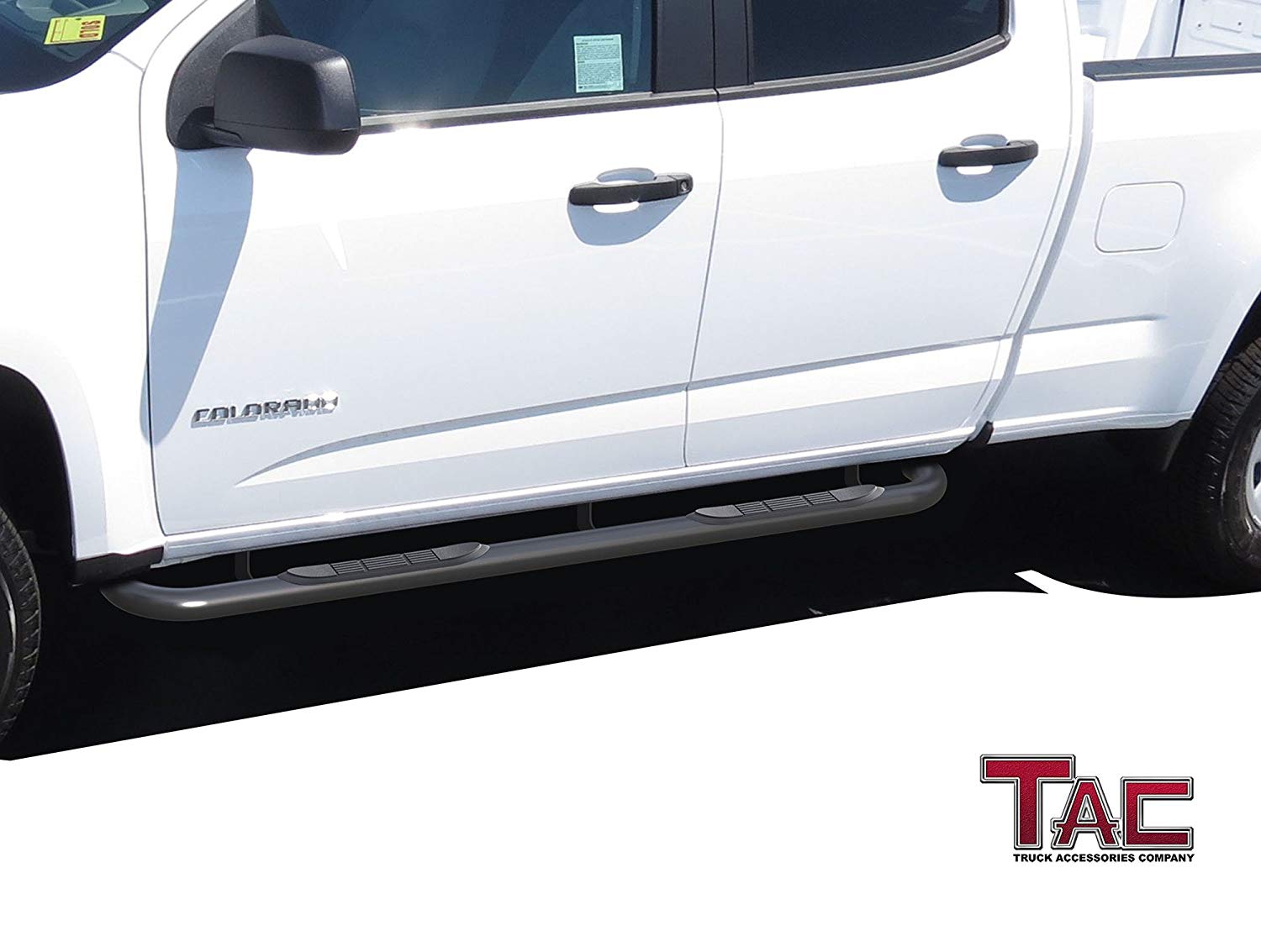 TAC Gloss Black 3" Side Steps For 2015-2024 Chevy Colorado / GMC Canyon Crew Cab Truck | Running Boards | Nerf Bars | Side Bars - 0