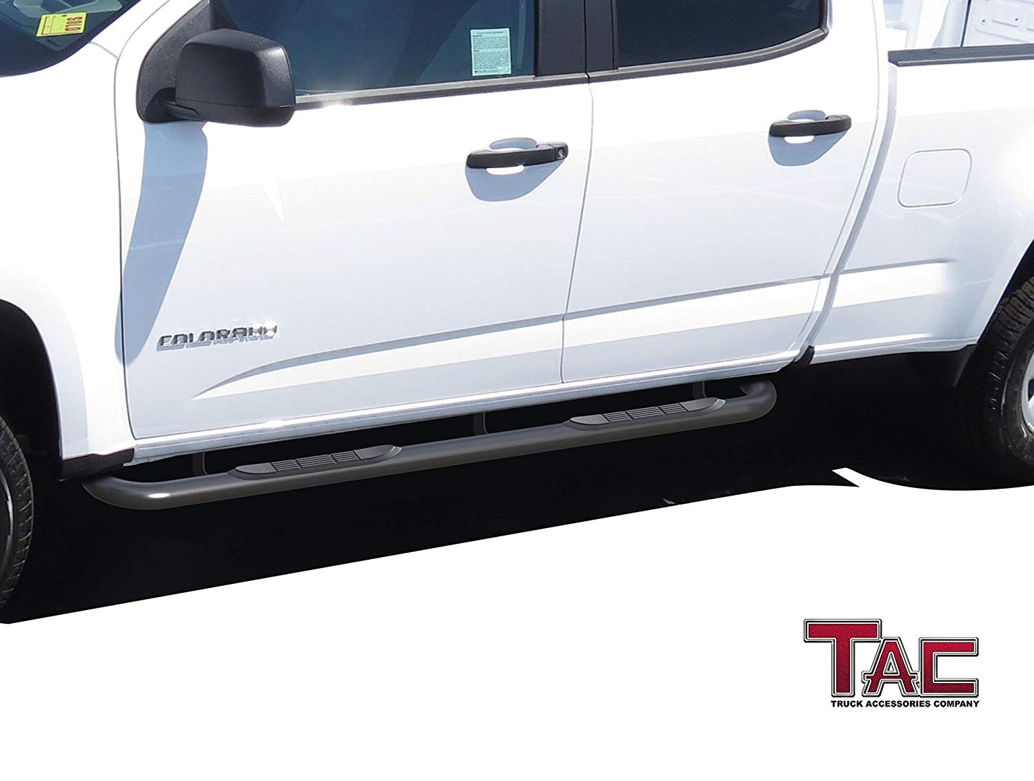 TAC 3" Gloss Black Side Steps Compatible with 2015-2025 Chevy Colorado / GMC Canyon Crew Cab| Running Boards| Side Bars| Step Rails| Nerf Bars| Rocker Slider| Pickup Truck Accessories (2 PCS) - 0