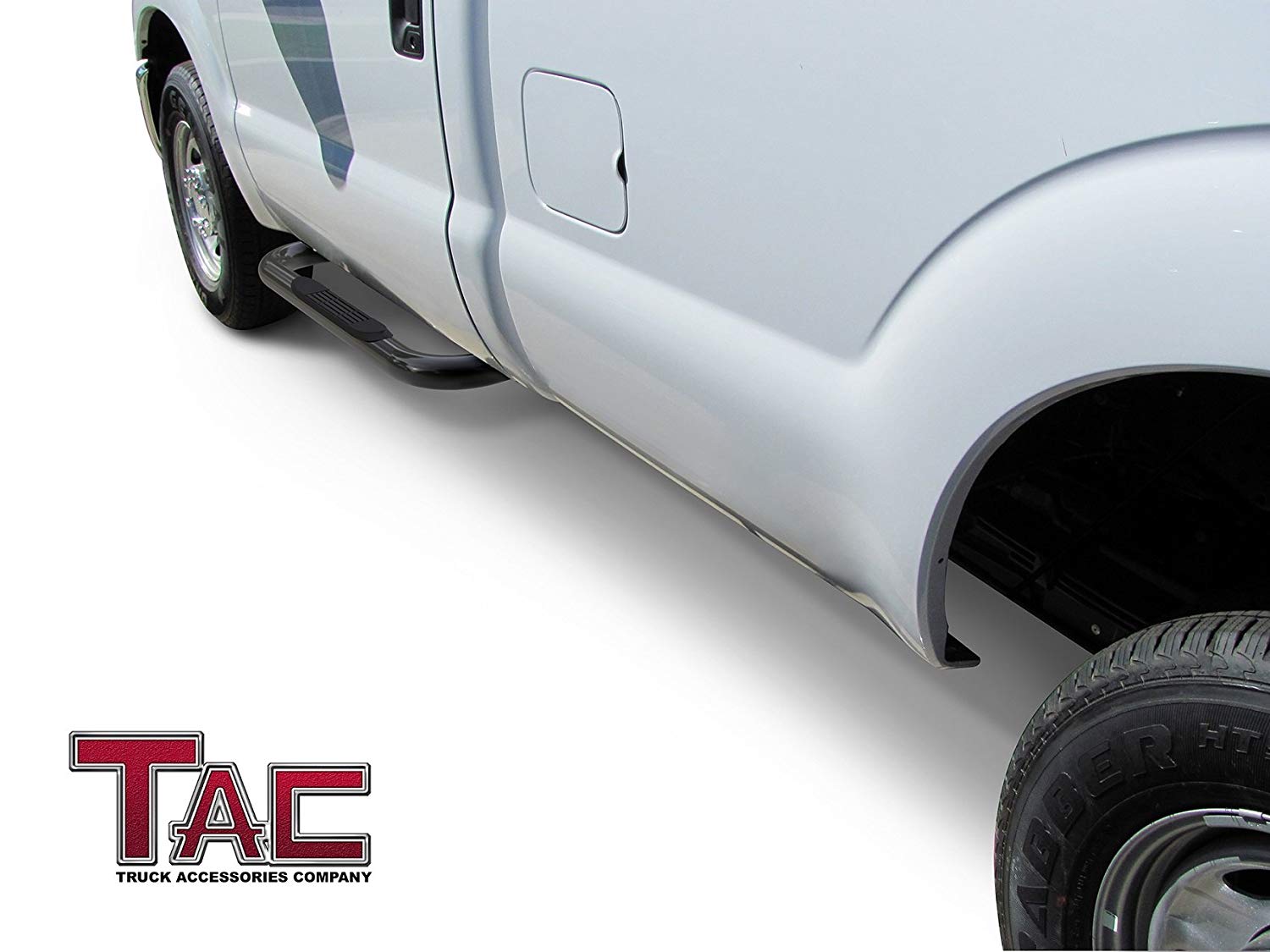 TAC 3" Gloss Black Side Steps Compatible with 2015-2024 Ford F150 Regular Cab | 2017-2024 Ford F250/F350/F450/F550 Super Duty Regular Cab| Running Boards| Side Bars| Step Rails| Nerf Bars| Rocker Slider| Pickup Truck Accessories (2 PCS)