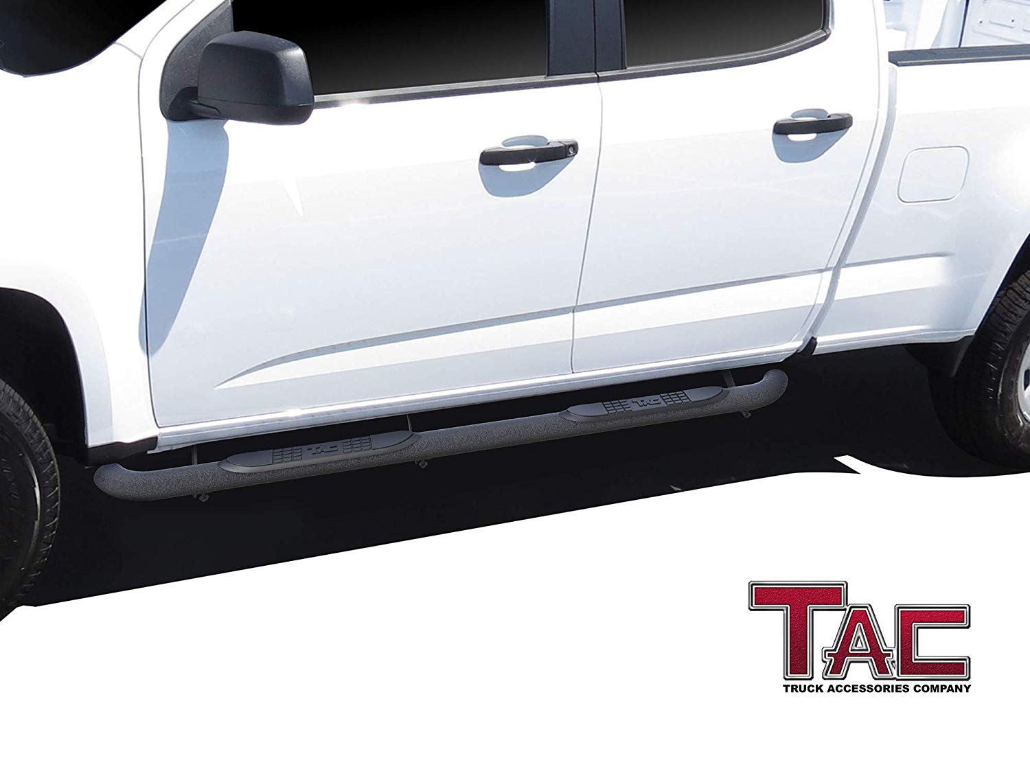 TAC 3" Texture Black Side Steps Compatible with 2015-2024 Chevy Colorado/GMC Canyon Crew Cab| Running Boards| Side Bars| Step Rails| Nerf Bars| Rocker Slider| Pickup Truck Accessories (2 PCS)