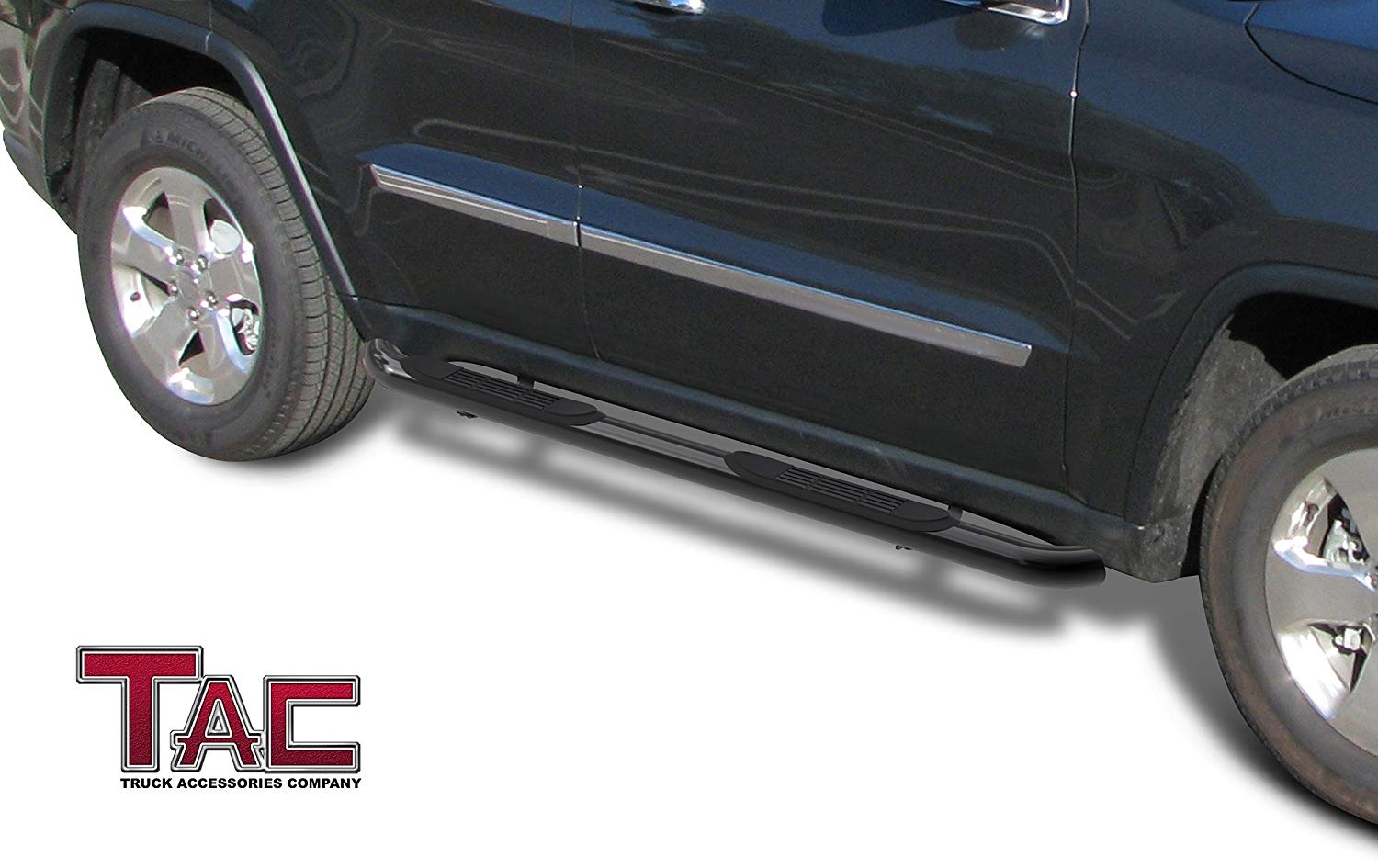 TAC 3" Gloss Black Side Steps Compatible with 2009-2020 Dodge Journey| Running Boards| Side Bars| Step Rails| Nerf Bars| Rocker Slider| SUV Accessories (2 PCS) - 0