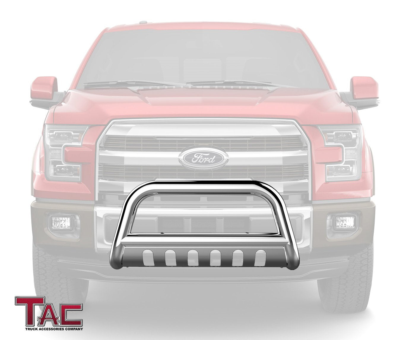 TAC Stainless Steel 3" Bull Bar For 2004-2024 Ford F150 | 2022-2024 F150 Lightning EV (Excl. Heritage Edition and all F150 Raptor Models/2020-2022 Diesel models ) Truck/ 2003-2017 Ford Expedition SUV Front Bumper Brush Grille Guard Nudge Bar - 0