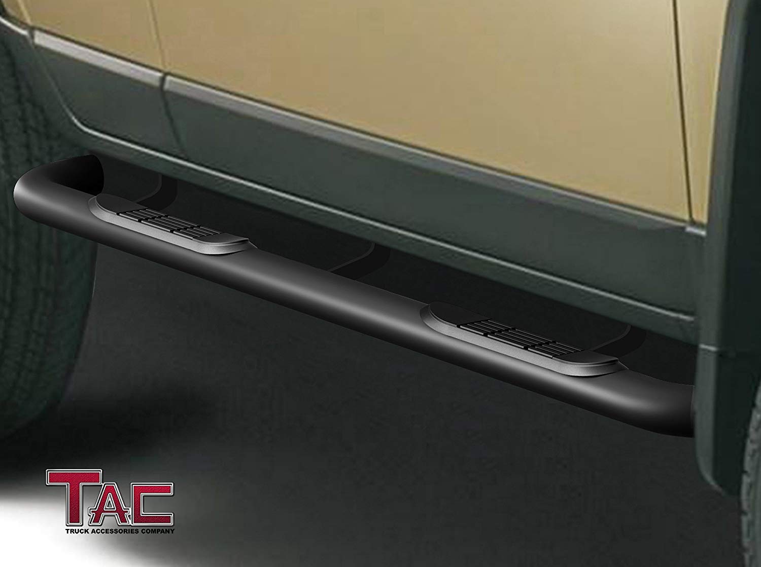 TAC Gloss Black 3" Side Steps For 2006-2012 Toyota RAV4 SUV | Running Boards | Nerf Bars | Side Bars - 0