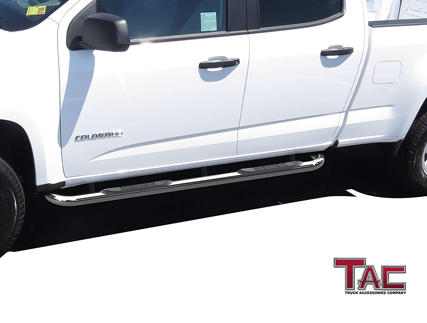 TAC Stainless Steel 3" Side Steps For 2015-2024 Chevy Colorado / GMC Canyon Crew Cab Truck | Running Boards | Nerf Bars | Side Bars - 0