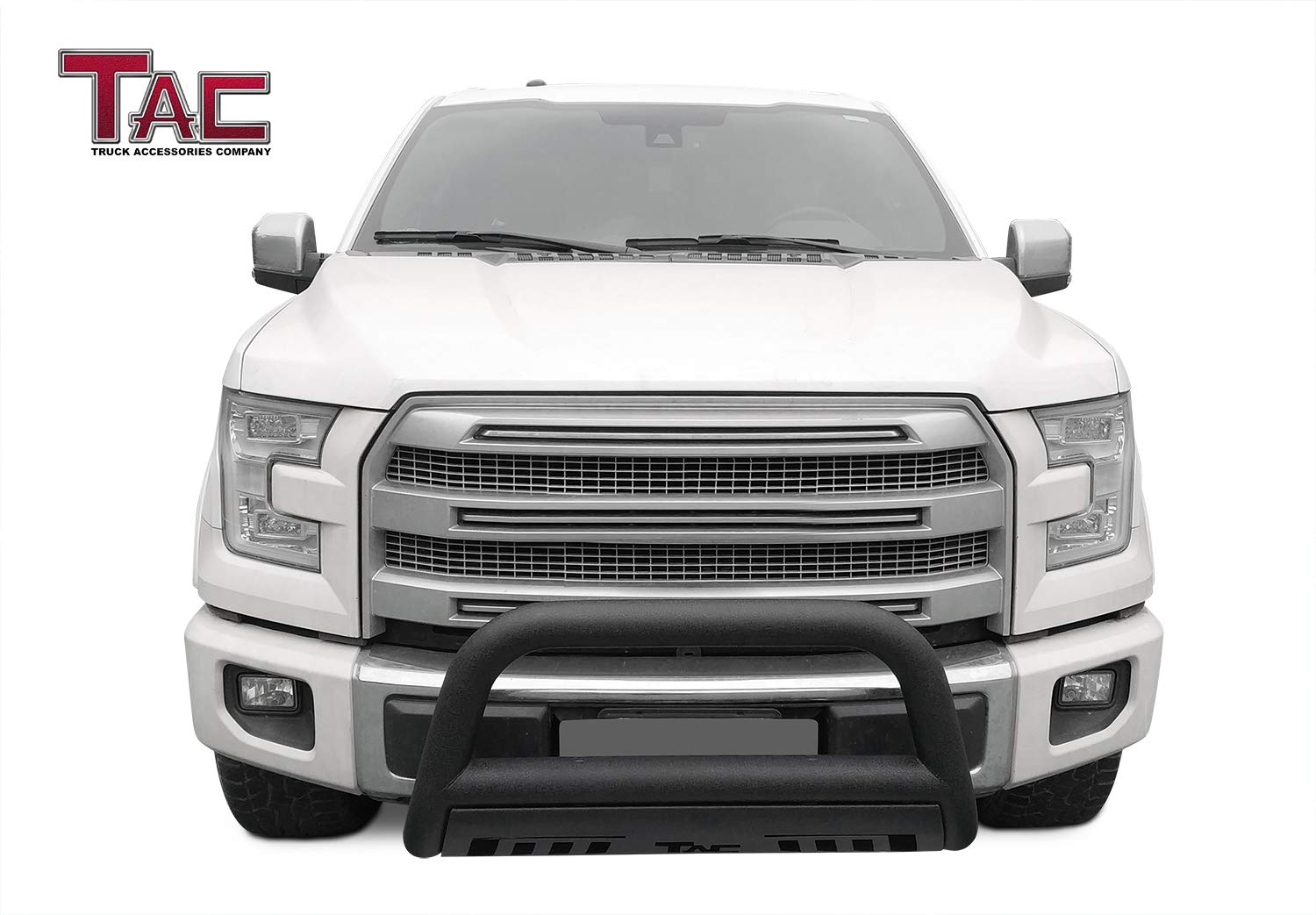  TLAPS 7422444625633 Compatible With 2004-2023 Ford F150 /  2003-2017 Expedition / 2003-2014 Lincoln Navigator / 2006-2008 Mark LT  Matte Black AVT Style Bull Bar Guard with Stainless Skid Plate : Automotive