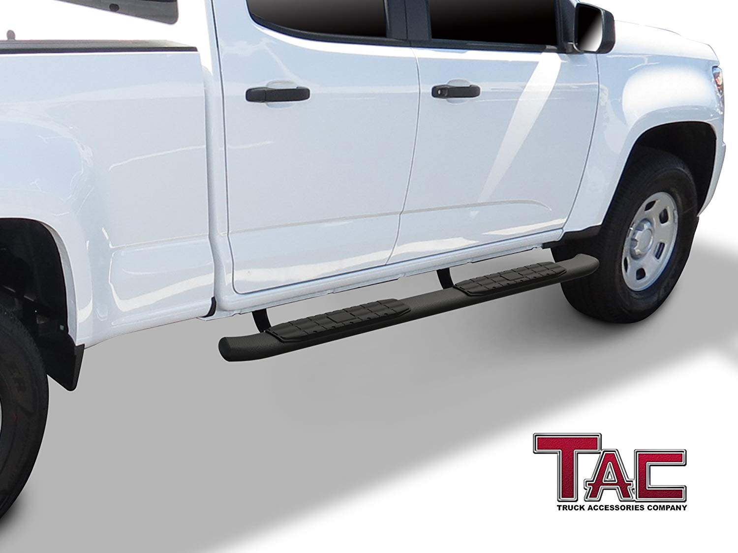 TAC Heavy Texture Black PNC Side Steps For 2015-2024 Chevy Colorado/GMC Canyon Crew Cab Truck | Running Boards | Nerf Bars | Side Bars - 0