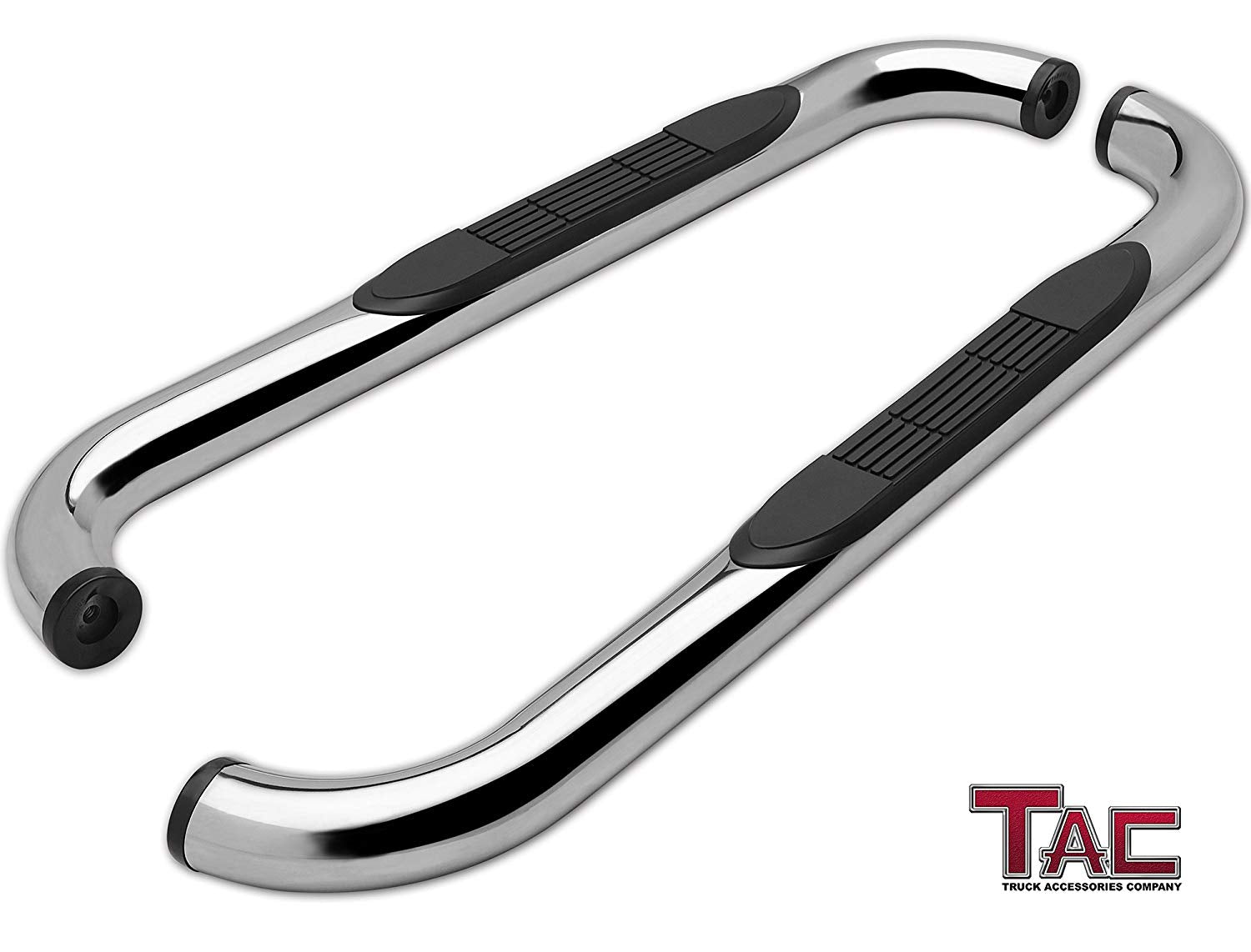 TAC 3" Stainless Steel Side Steps Compatible with 1999-2016 Ford F250/F350/F450/F550 Super Duty Regular Cab| Running Boards| Side Bars| Step Rails| Nerf Bars| Rocker Slider| Pickup Truck Accessories (2 PCS)