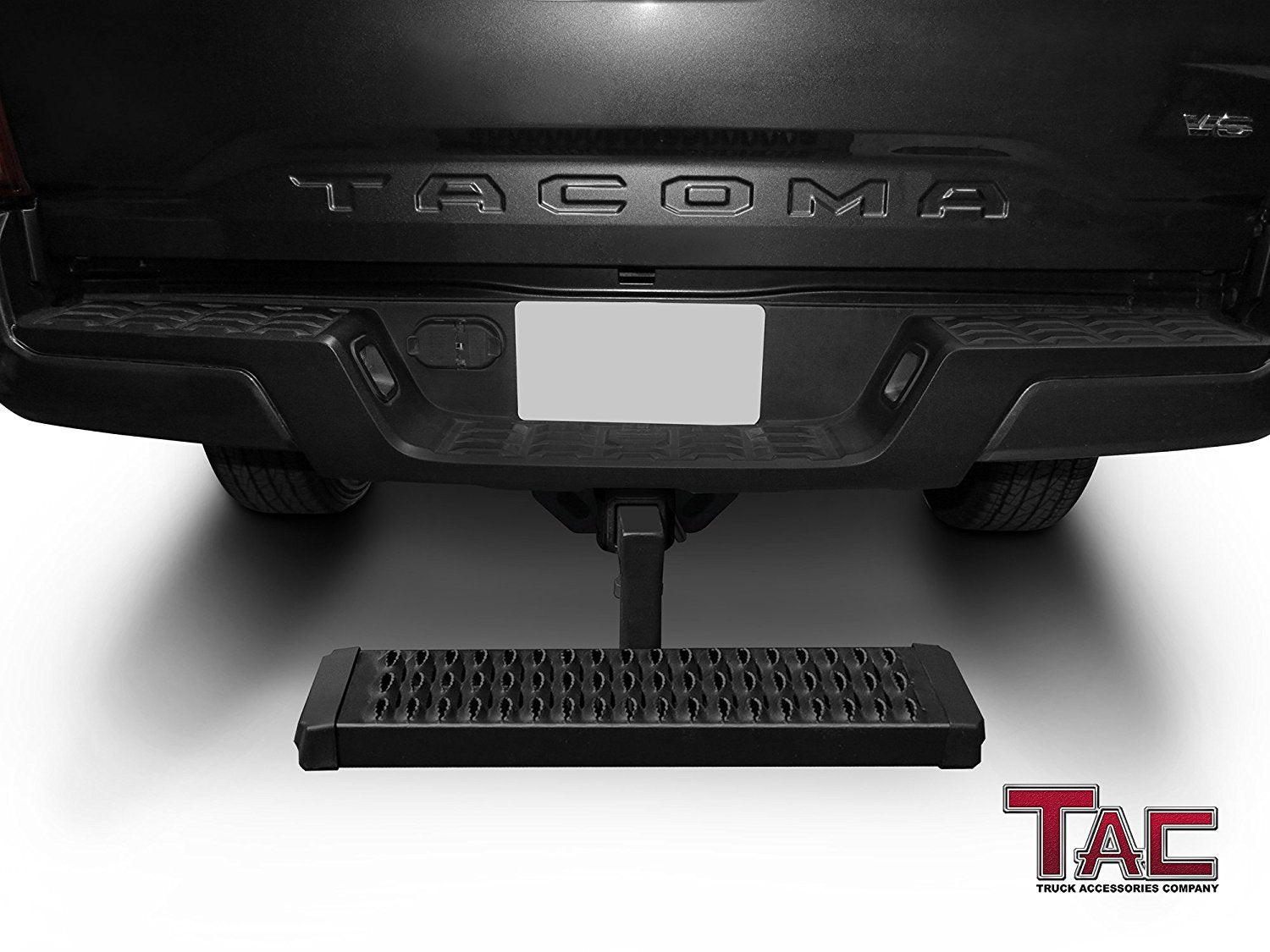 TAC Hitch Step Compatible with 2" Rear Hitch Receiver 7.3" Width With 6" Drop SUV Pickup Truck Van Bumper Protector Universal Aluminum Black (Hitch Pin and Clip included) - 0
