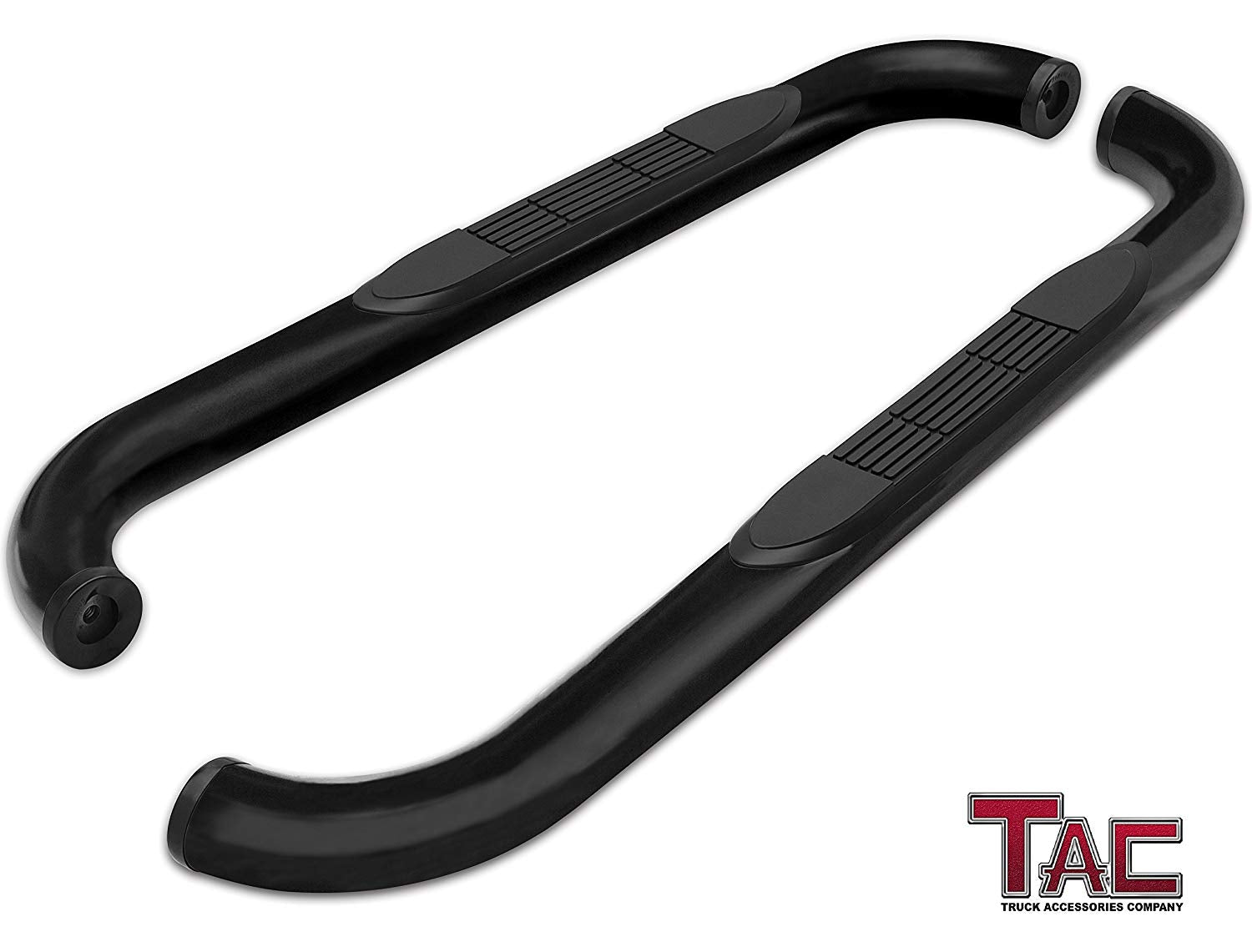 TAC 3" Gloss Black Side Steps Compatible with 2015-2025 Ford F150 Regular Cab | 2017-2025 Ford F250/F350/F450/F550 Super Duty Regular Cab| Running Boards| Side Bars| Step Rails| Nerf Bars| Rocker Slider| Pickup Truck Accessories (2 PCS)