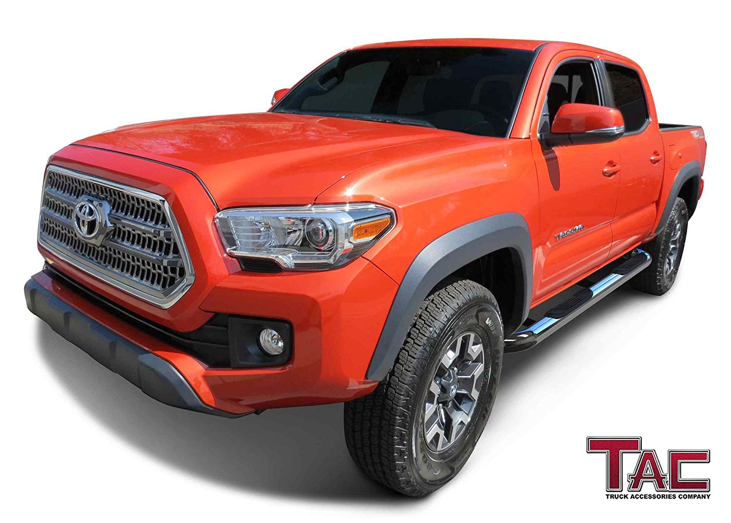 TAC 3" Stainless Steel Side Steps Compatible with 2005-2023 Toyota Tacoma Double Cab| Running Boards| Side Bars| Step Rails| Nerf Bars| Rocker Slider| Pickup Truck Accessories (2 PCS)