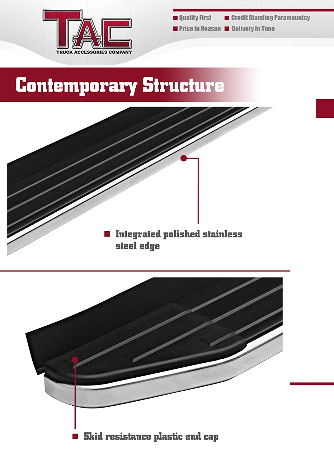 TAC Viewpoint Running Boards Compatible with 2009-2020 Dodge Journey SUV| 5.5 Inch Width| Side Steps| Nerf Bars| Step Rails| Aluminum| Black (2 PCS)