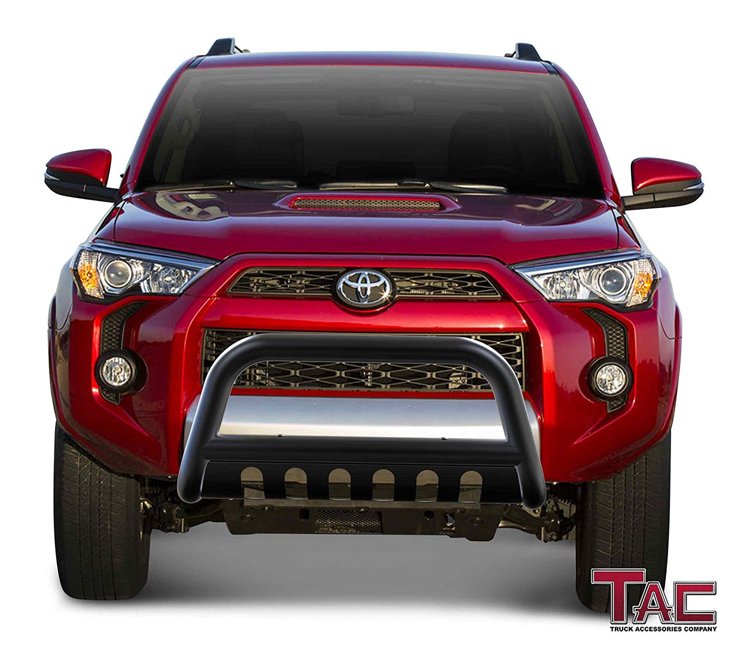 TAC Gloss Black 3" Bull Bar For  2010-2024 Toyota 4Runner (Excl. 14-24 Limited /19-21 Nightshade Model/2022-2024 TRD Sport) SUV Front Bumper Brush Grille Guard Nudge Bar - 0