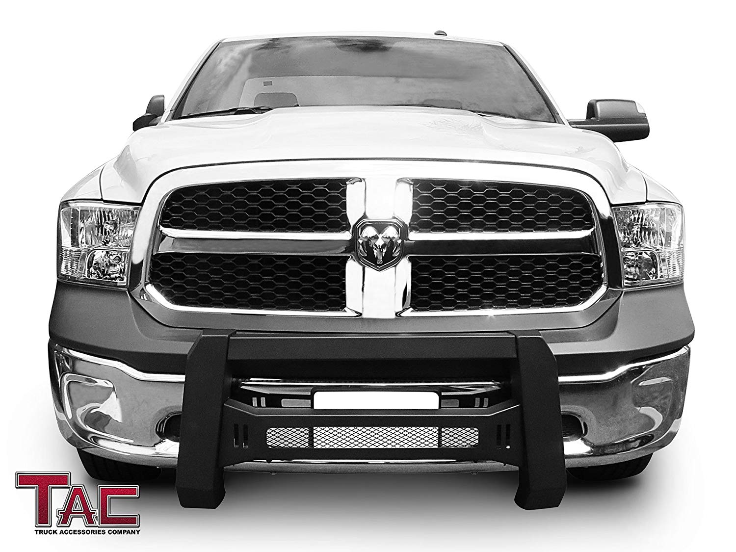 TAC Predator Modular Bull Bar Mesh Version For 2009-2018 Dodge Ram 1500 (Excl. Rebel & Warlock Trims / Incl. 2019-2023 RAM 1500 Classic) Truck Front Bumper Brush Grille Guard Nudge Bar - 0