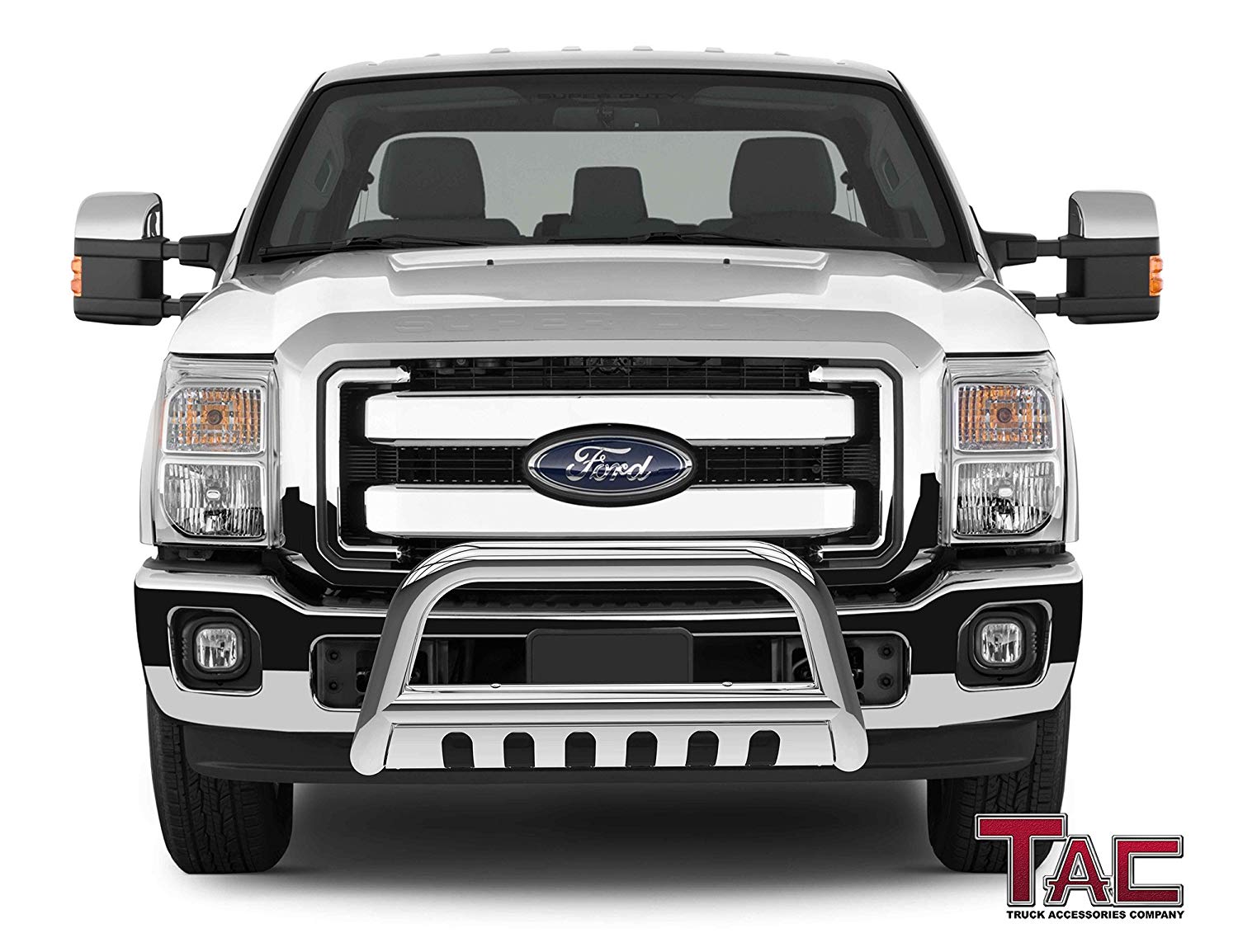 TAC Stainless Steel 3" Bull Bar For 2011-2016 Ford Super Duty F250/F350/F450/F550 Truck Front Bumper Brush Grille Guard Nudge Bar - 0