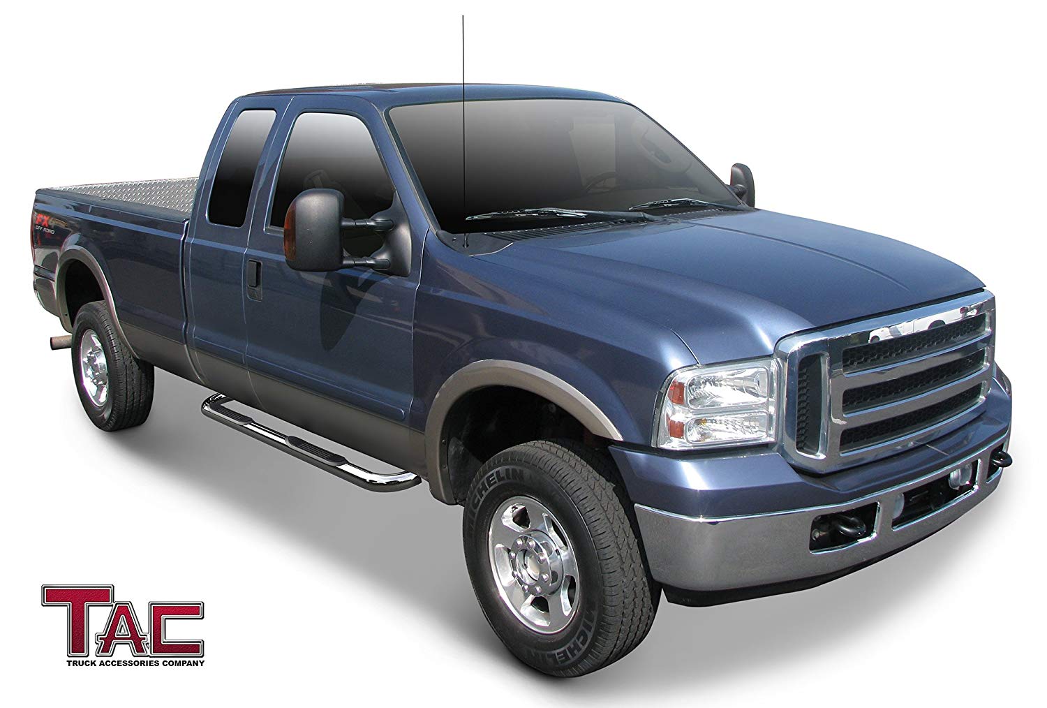 TAC 3" Stainless Steel Side Steps Compatible with 1999-2016 Ford F250/F350/F450/F550 Super Duty Super Cab| Running Boards| Side Bars| Step Rails| Nerf Bars| Rocker Slider| Pickup Truck Accessories (2 PCS)