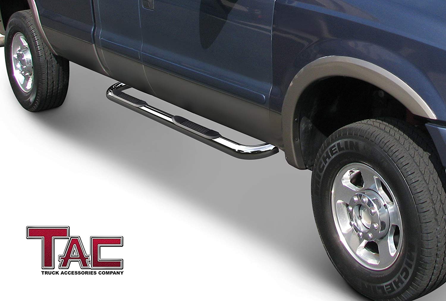 TAC 3" Stainless Steel Side Steps Compatible with 1999-2016 Ford F250/F350/F450/F550 Super Duty Super Cab| Running Boards| Side Bars| Step Rails| Nerf Bars| Rocker Slider| Pickup Truck Accessories (2 PCS) - 0