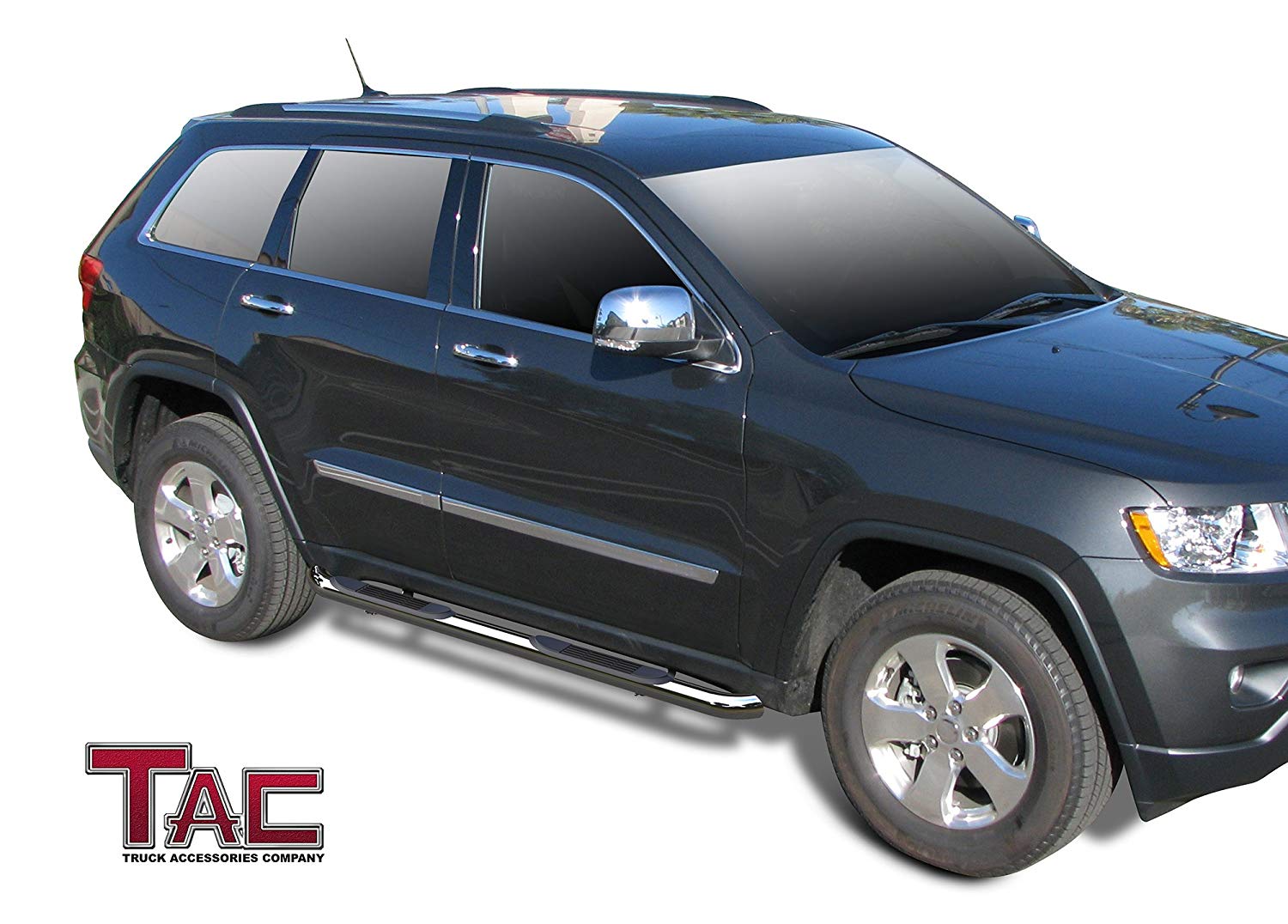 TAC Stainless Steel 3" Side Steps For 2011-2021 Grand Cherokee(Incl.22 WK & Excl. Limited X/High Altitude/Summit/SRT/SRT8/Trackhawk/Trailhawk/L model) | Running Boards | Nerf Bars | Side Bars - 0