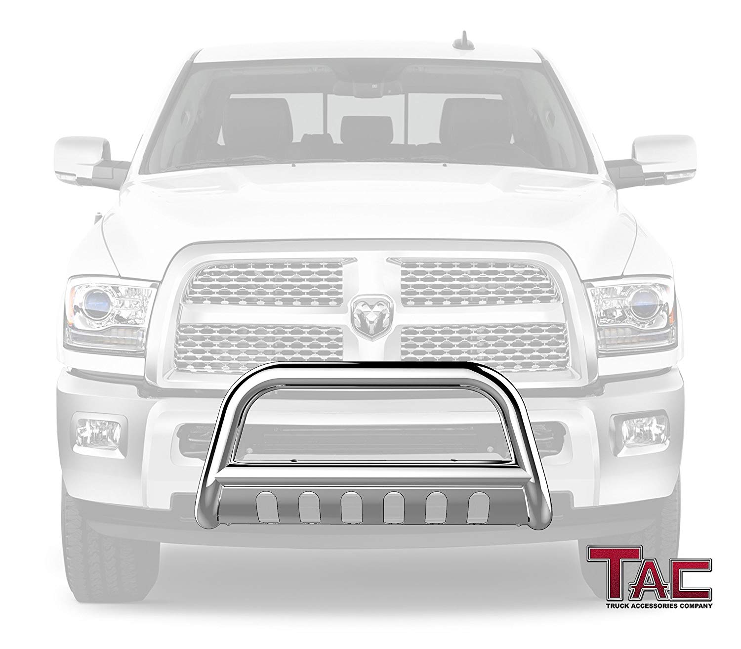 TAC Stainless Steel 3" Bull Bar For 2010-2018 Dodge RAM 2500/3500 Truck Front Bumper Brush Grille Guard Nudge Bar - 0