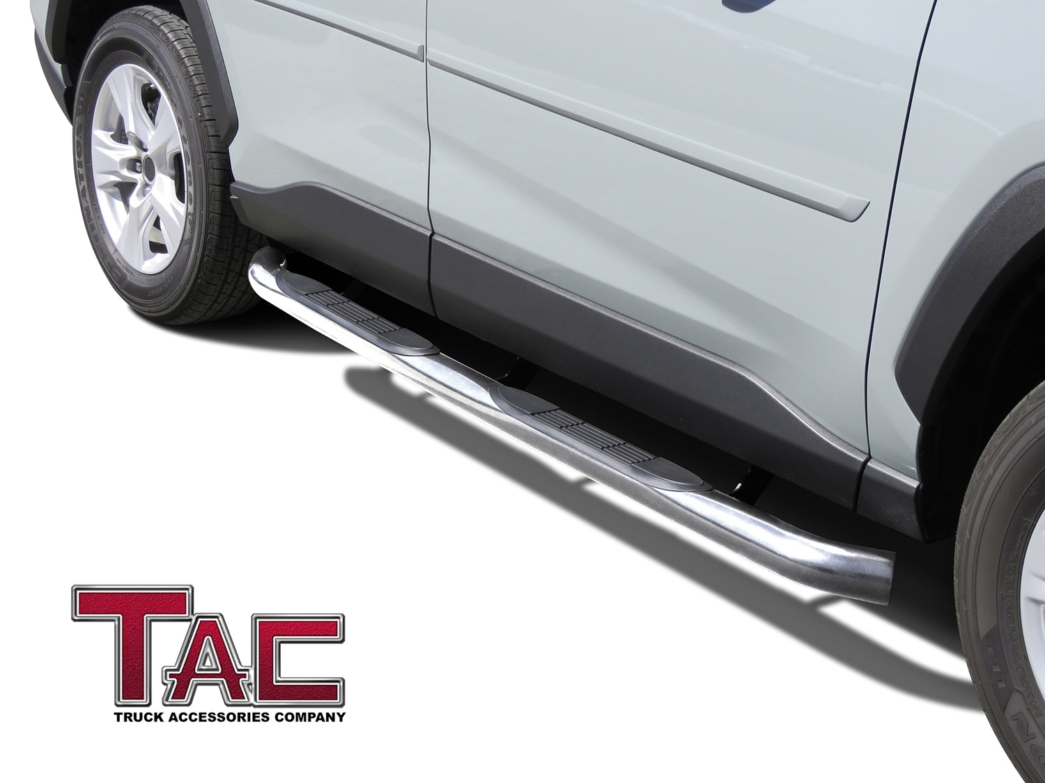 TAC 3" Stainless Steel Side Steps Compatible with 2019-2024 Toyota RAV4| Running Boards| Side Bars| Step Rails| Nerf Bars| Rocker Slider| Pickup Truck Accessories (2 PCS) - 0