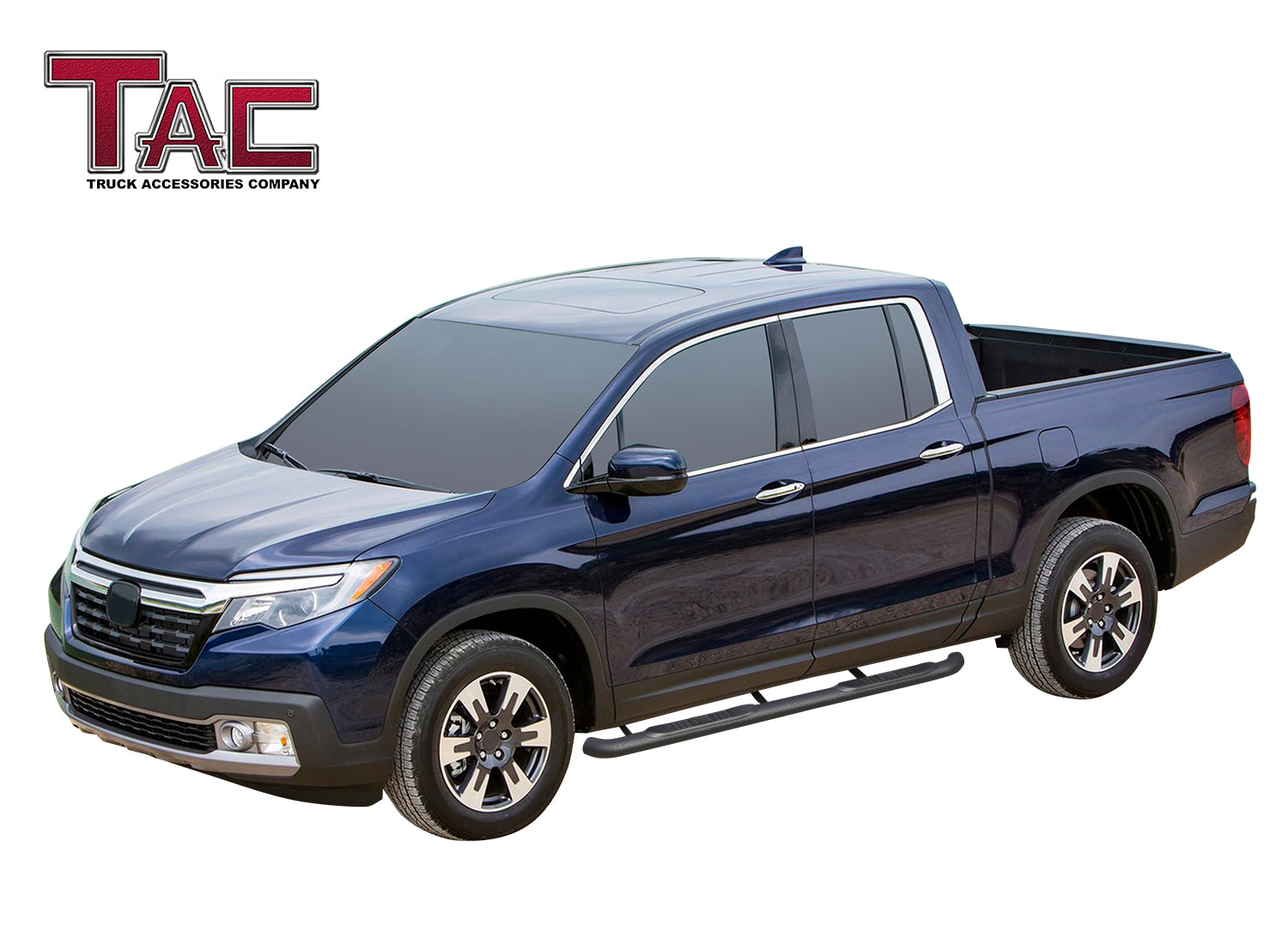 TAC Heavy Texture Black 3" Side Steps for 2017-2024 Honda Ridgeline Truck | Side Steps | Nerf Bars | Side Bars