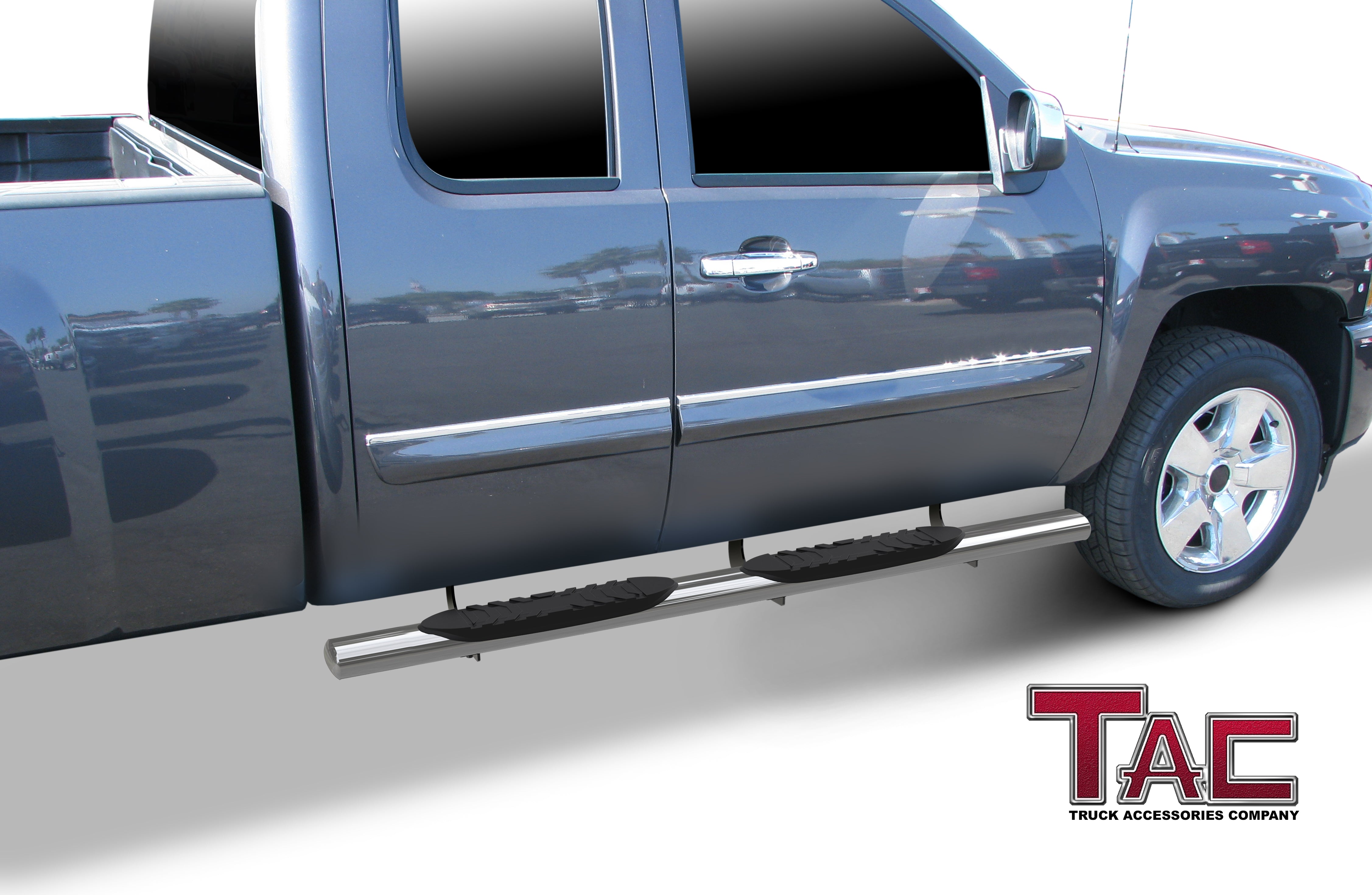 TAC Stainless Steel 5" Oval Straight Side Steps For 2009-2018 Dodge Ram 1500 Quad Cab (Incl. 19-20 Ram 1500 Classic) | Running Boards | Nerf Bar | Side Bar