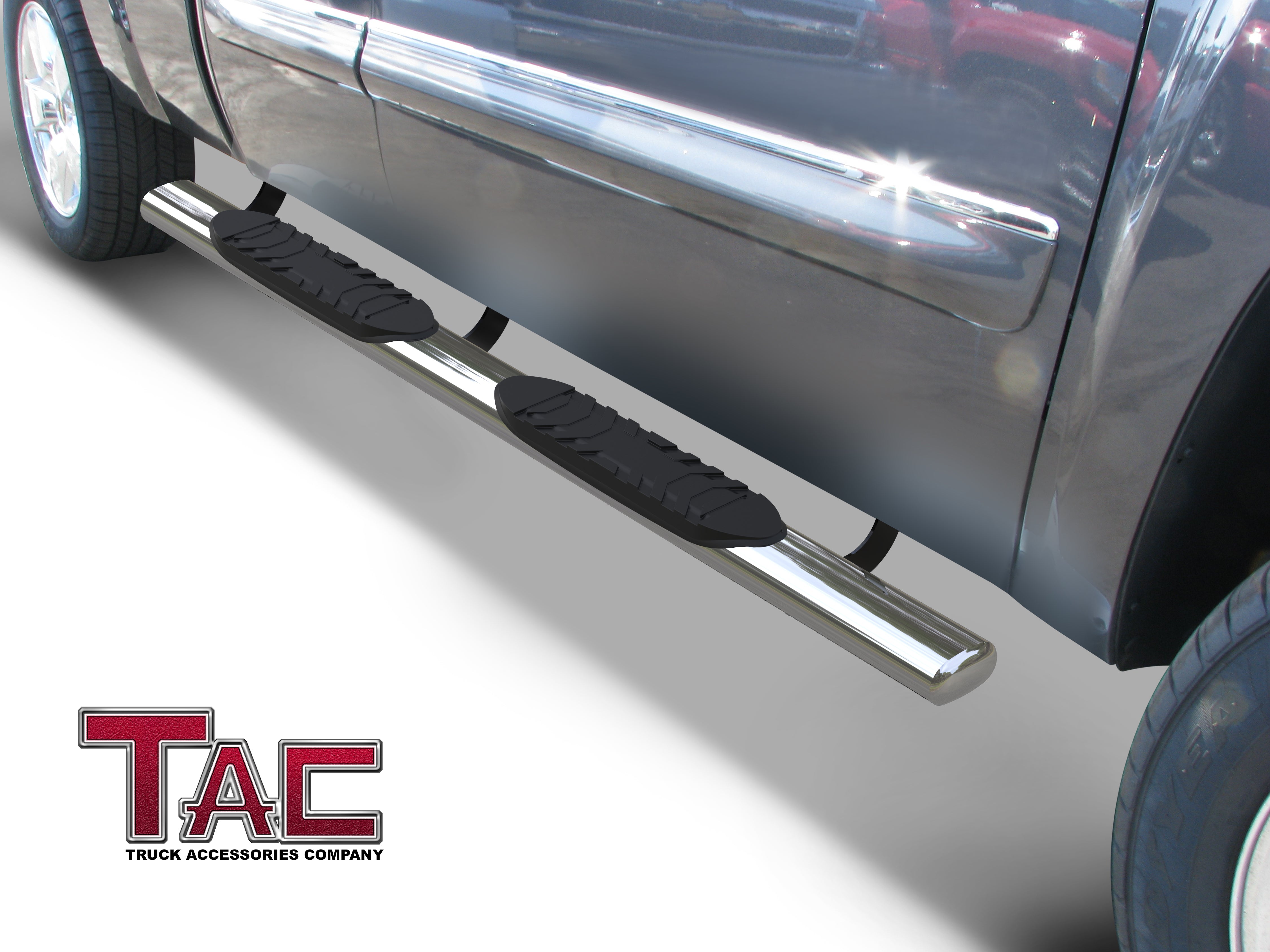 TAC Stainless Steel 5" Oval Straight Side Steps For 2009-2018 Dodge Ram 1500 Quad Cab (Incl. 19-20 Ram 1500 Classic) | Running Boards | Nerf Bar | Side Bar